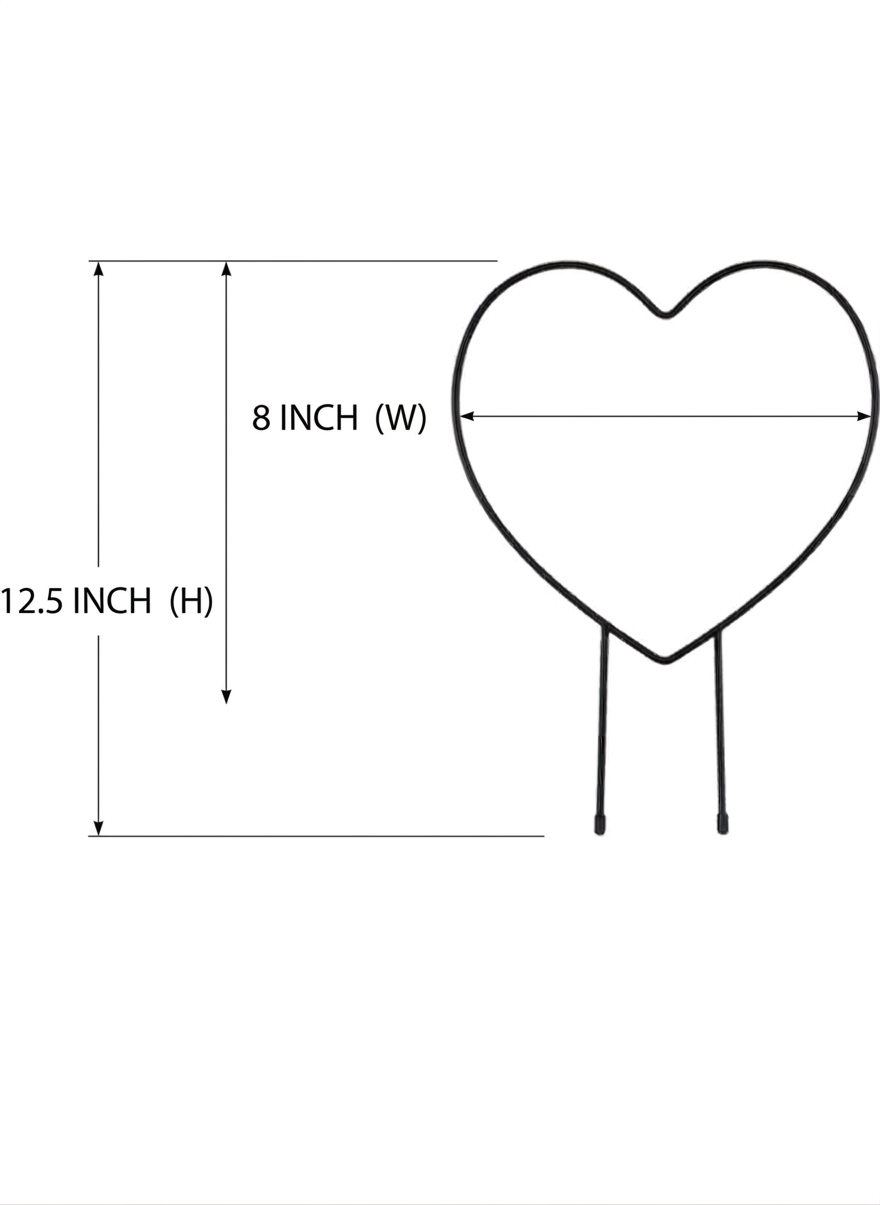MAAWA DECOR Heart Shaped Iron Plant Support Stakes for Home Garden (Pack of 2)