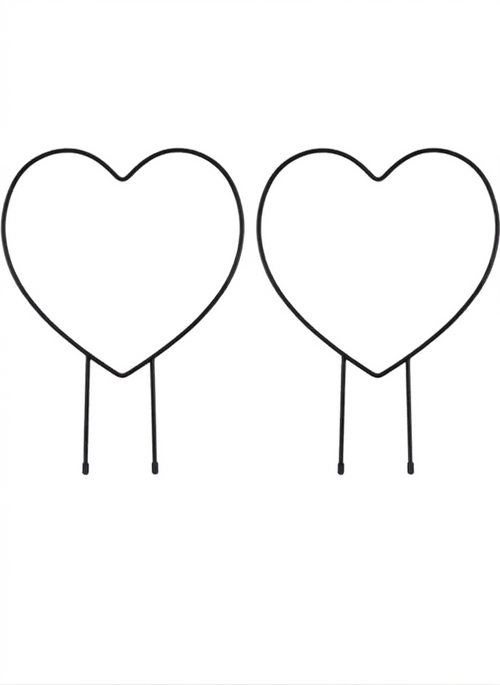 MAAWA DECOR Heart Shaped Iron Plant Support Stakes for Home Garden (Pack of 2)